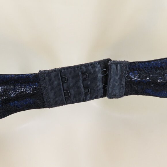 Victorias Secret 36C Sexy Little Things Black Lace Blue Underwire Push Up Bra - Picture 6 of 13